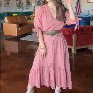 Pink Floral Women's Dress